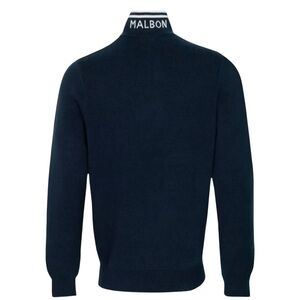 Malbon Evergreen Sorrel Knit 1/4 Zip Golf Pullover Navy, NWT
